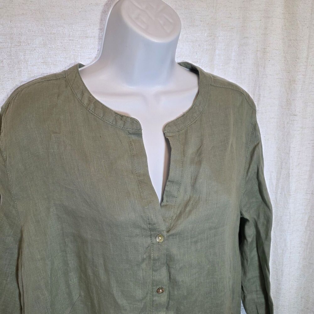 Sigrid Olsen Linen Tunic Light Sage Green Womens Large - Picture 4 of 8
